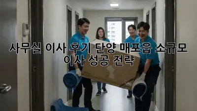 사무실 이사 후기: 단양 매포읍 소규모 이사 성공 전략!