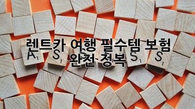 🚗 렌트카 여행 필수템! 보험 완전 정복 😎
